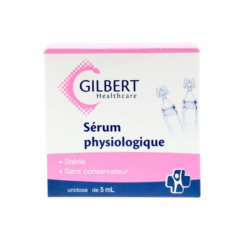 Sérum physiologique Gilbert 5 ml, 10 ml ou 50 ml